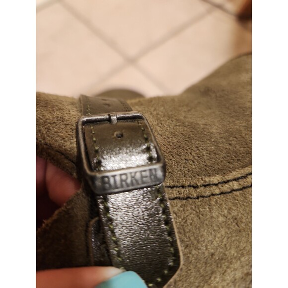 Birkenstock Women's "Eaton" Olive Green Suede Clog Mules Size 38 US 7.5 - Picture 8 of 10